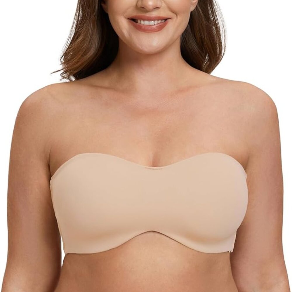 NWOT Strapless Bra for Large Bust Minimizer Unlined Bandeau with Underwire
